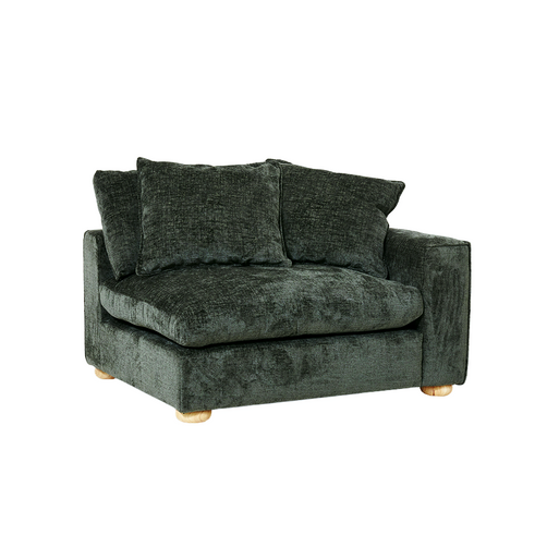 Clyde Right Hand Modular Lounge Piece Green Fabric