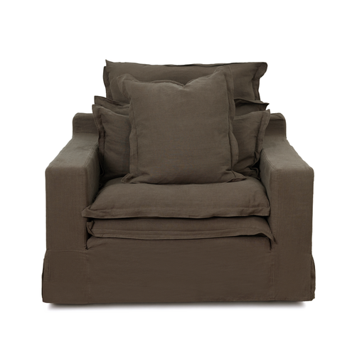 Nuvola 1 Seater Fabric Lounge Chocolate