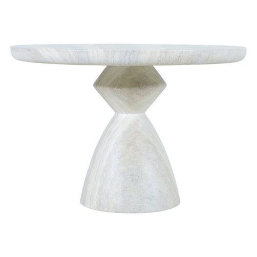 Bloc Round Outdoor Dining Table Travertine Marble 1m