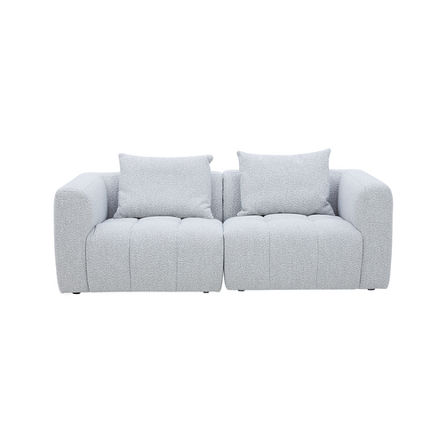 Palmview 2 Seater Modular Lounge Piece Light Grey Fabric