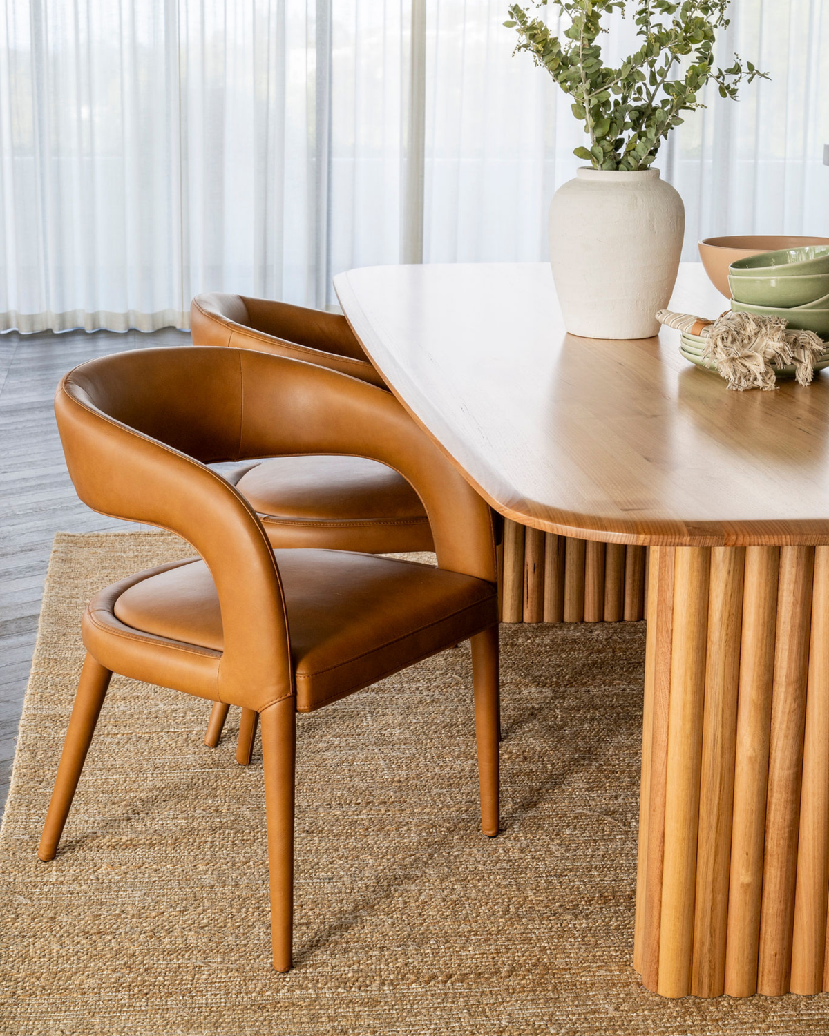 Arlo Tan Leather Dining Chair