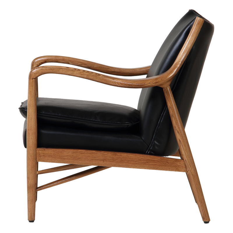 Bowman Black Leather Arm Chair