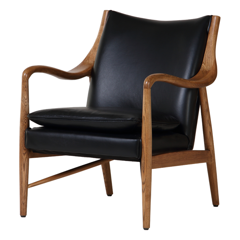 Bowman Black Leather Arm Chair