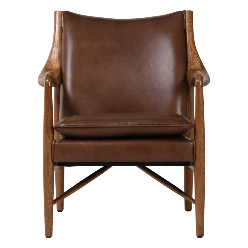 Bowman Brown Leather Arm Chair
