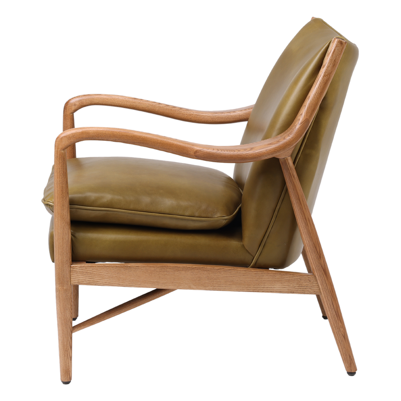 Bowman Green Leather Arm Chair