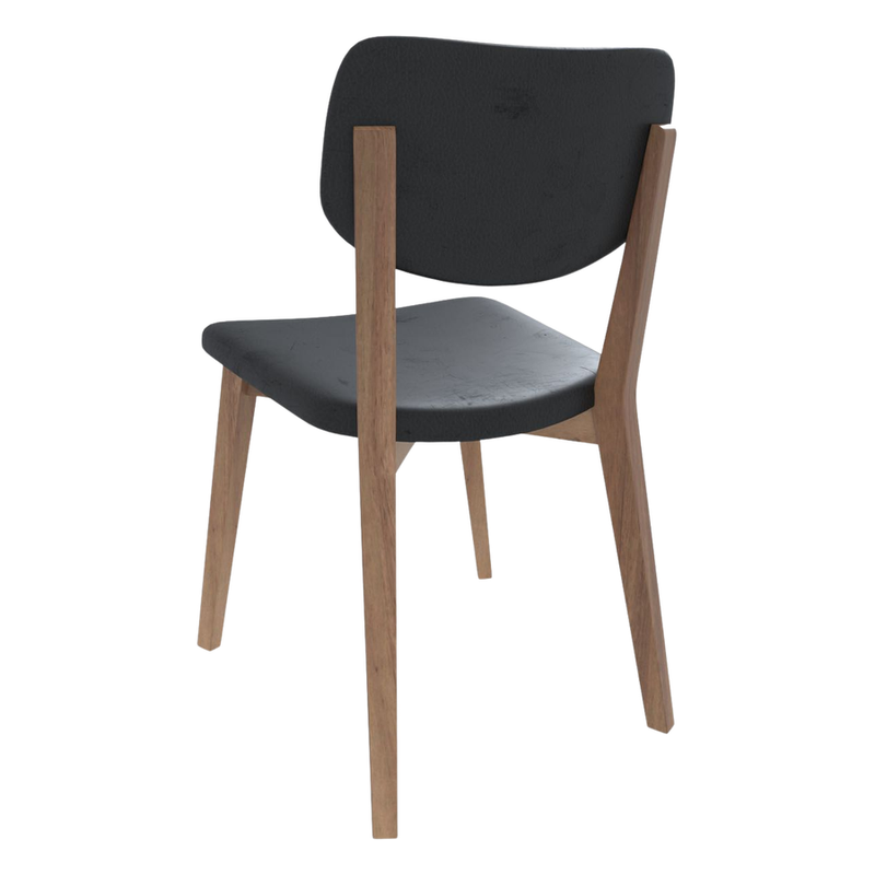 Hobart Black Leather Dining Chair