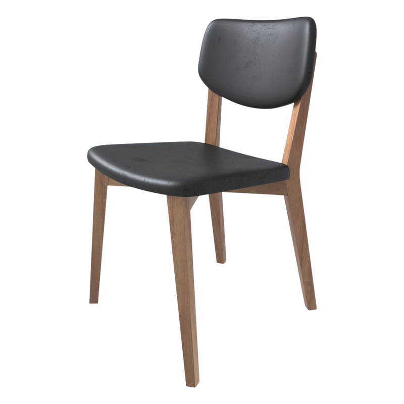 Hobart Black Leather Dining Chair