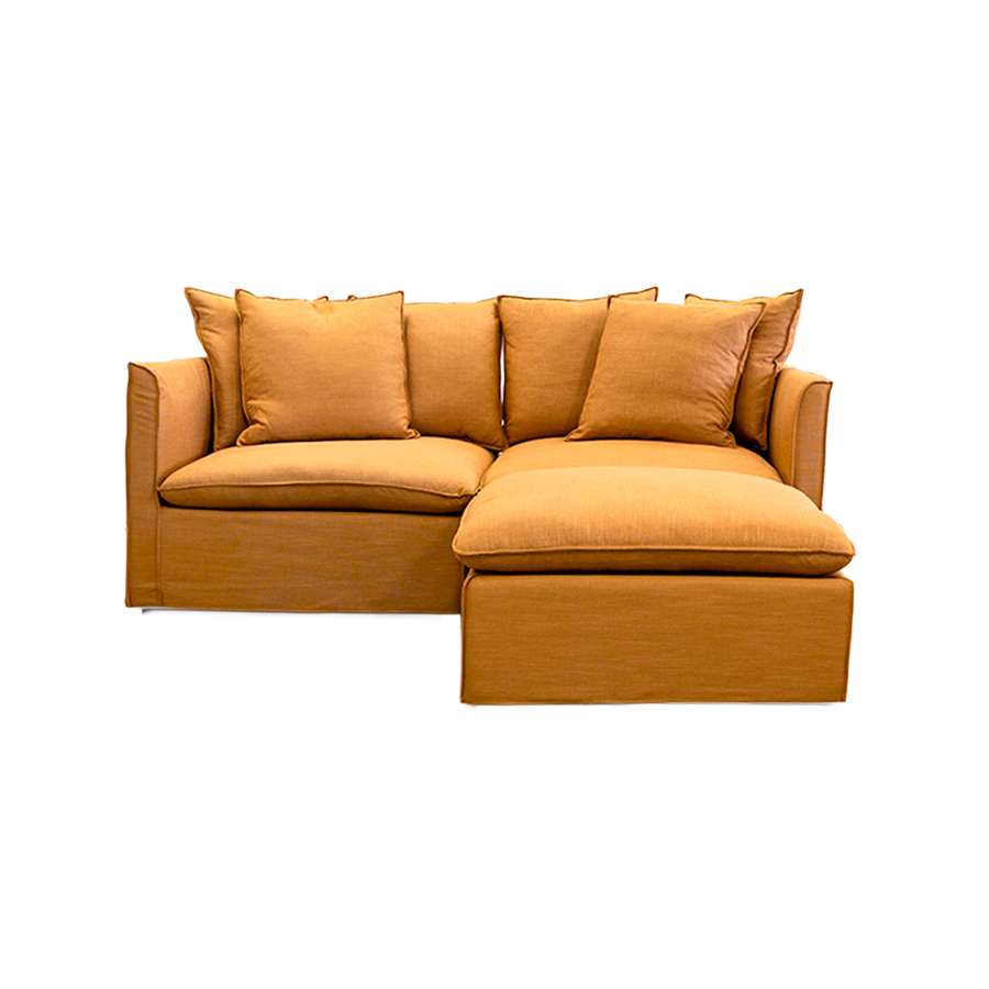 Charlie 2 Seater Modular Lounge with Ottoman Rust
