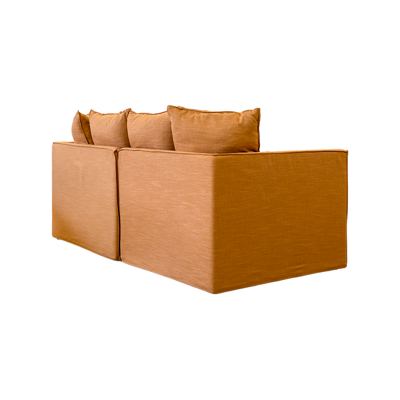 Charlie 2 Seater Modular Lounge with Ottoman Rust