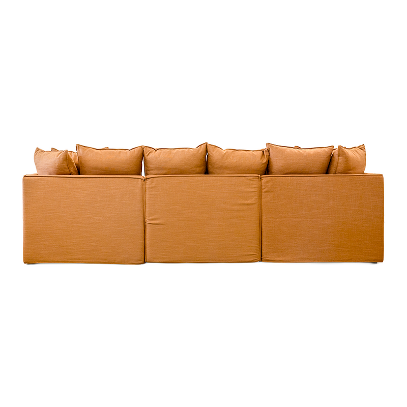 Charlie 3 Seater Modular Lounge With Ottoman Rust