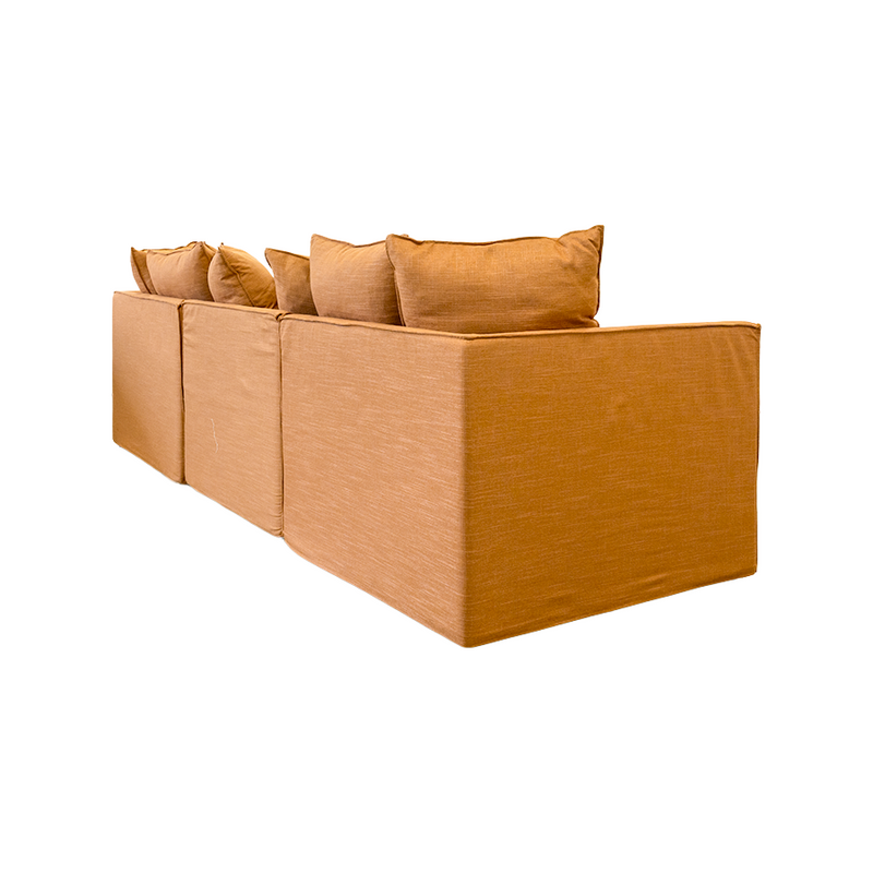 Charlie 3 Seater Modular Lounge With Ottoman Rust