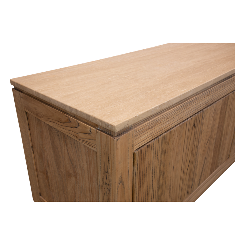 Monterrey Entertainment Unit 6 Door Elm & Travertine Marble 2.2m