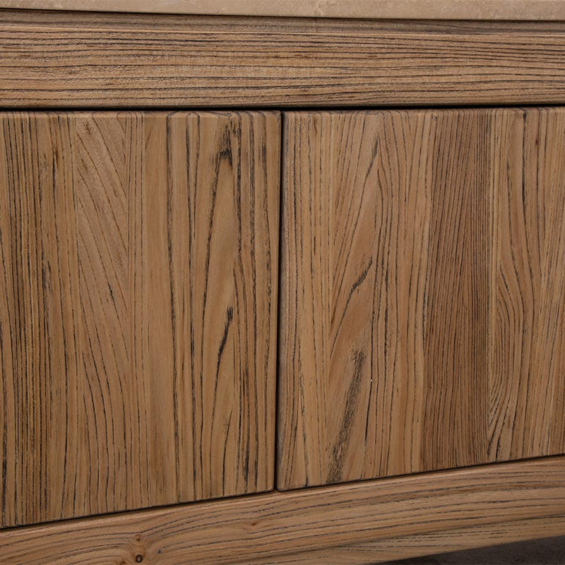 Monterrey Entertainment Unit 6 Door Elm & Travertine Marble 2.2m