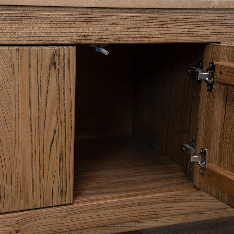 Monterrey Entertainment Unit 6 Door Elm & Travertine Marble 2.2m