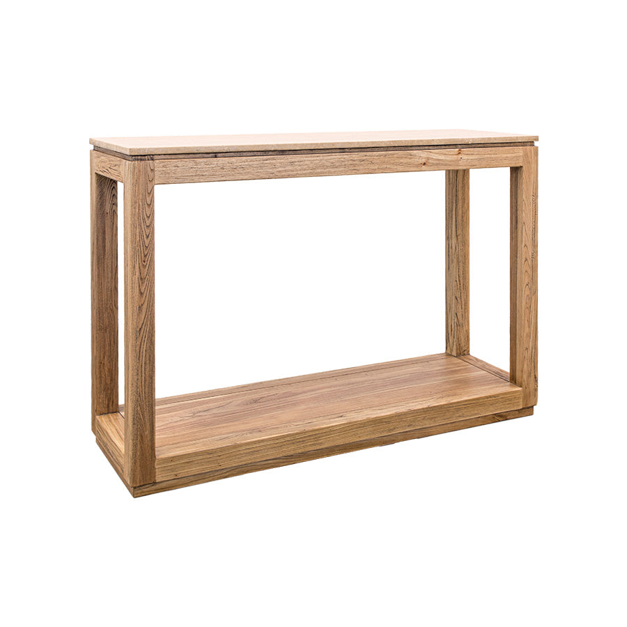 Monterrey Hall Table 1.2m Elm & Travertine Marble