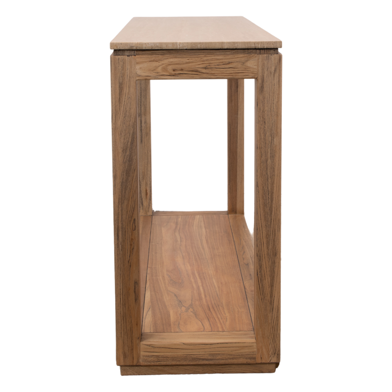 Monterrey Hall Table 1.2m Elm & Travertine Marble