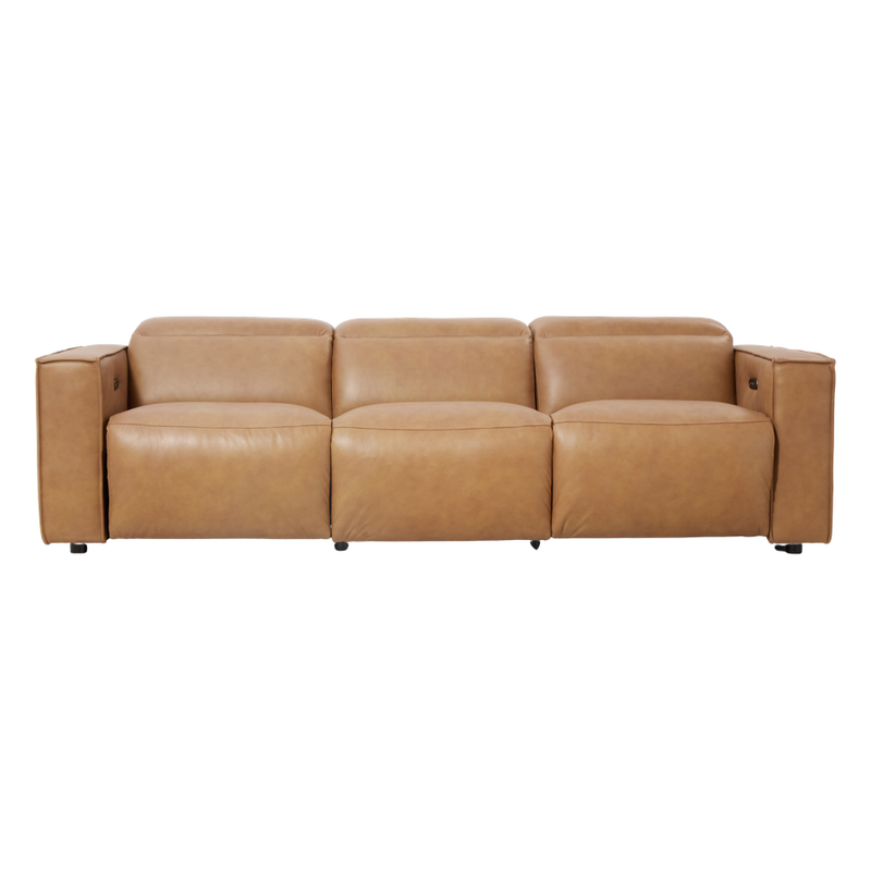 Barnes 3 Seater Leather Lounge Electric Recliner