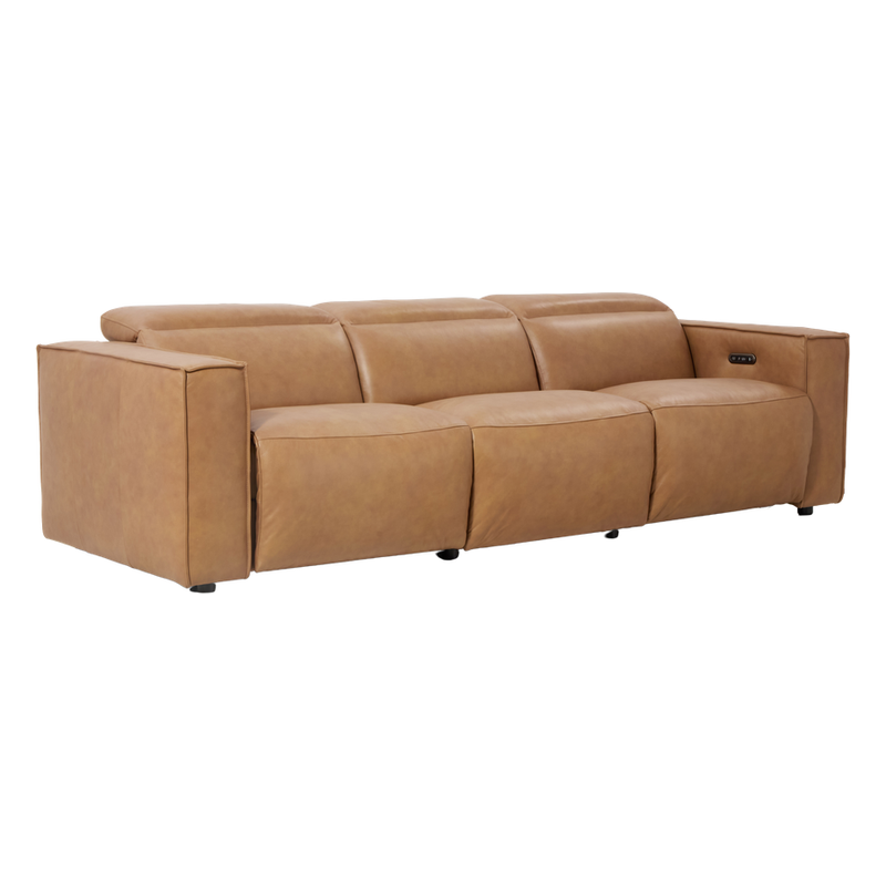 Barnes 3 Seater Leather Lounge Electric Recliner