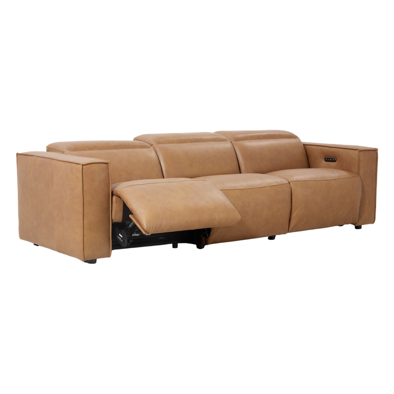Barnes 3 Seater Leather Lounge Electric Recliner