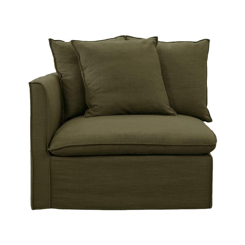 Charlie LH Lounge Modular Piece Green