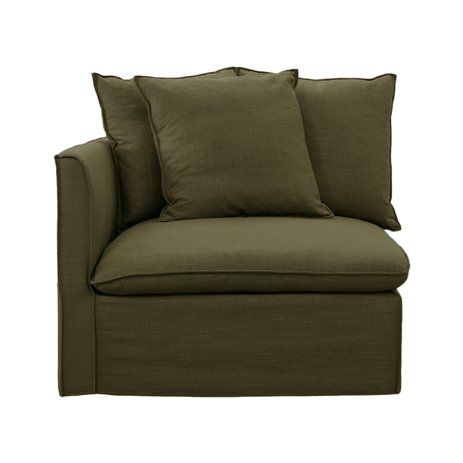 Charlie LH Lounge Modular Piece Green