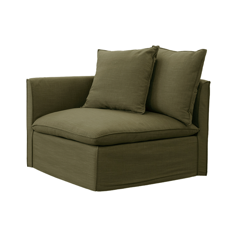 Charlie LH Lounge Modular Piece Green