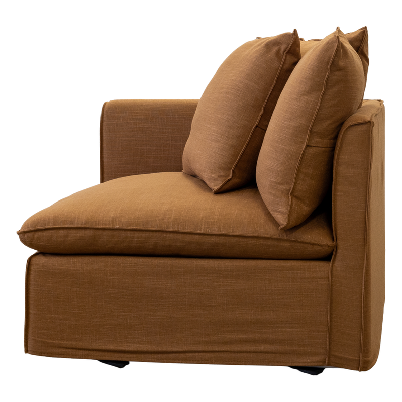 Charlie LH Lounge Modular Piece Rust