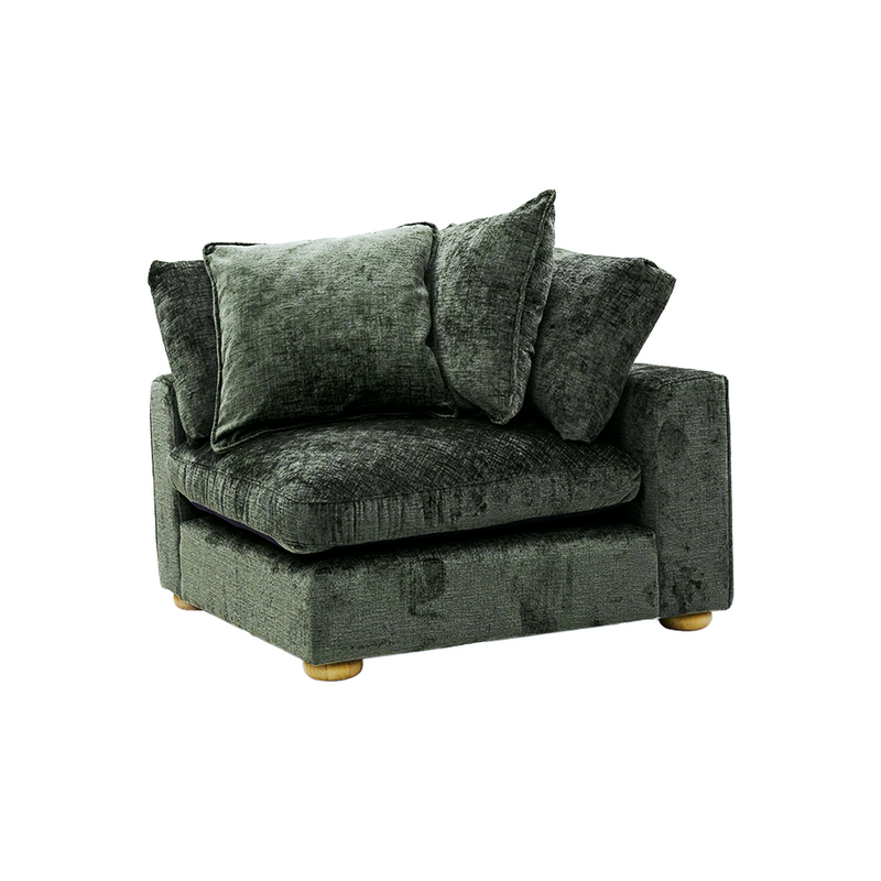 Clyde Corner Modular Lounge Piece Green Fabric