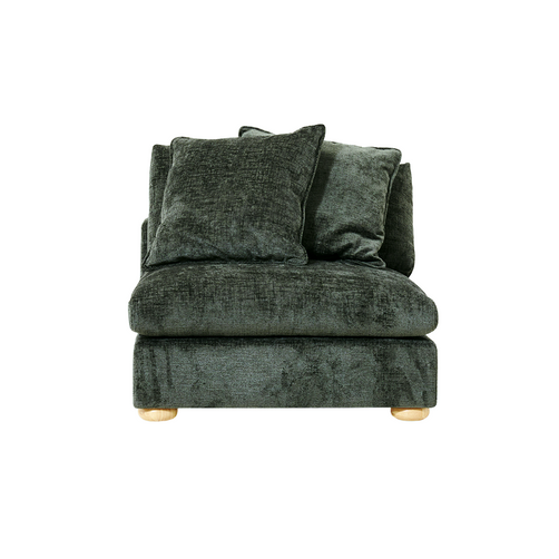 Clyde Armless Modular Lounge Piece Green Fabric