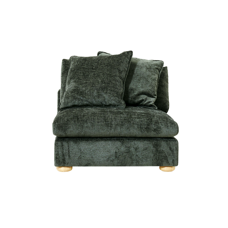 Clyde Armless Modular Lounge Piece Green Fabric