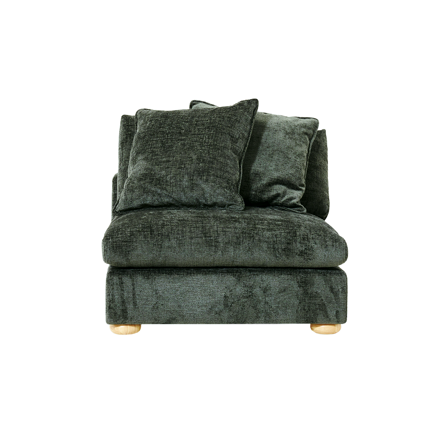 Clyde Armless Modular Lounge Piece Green Fabric
