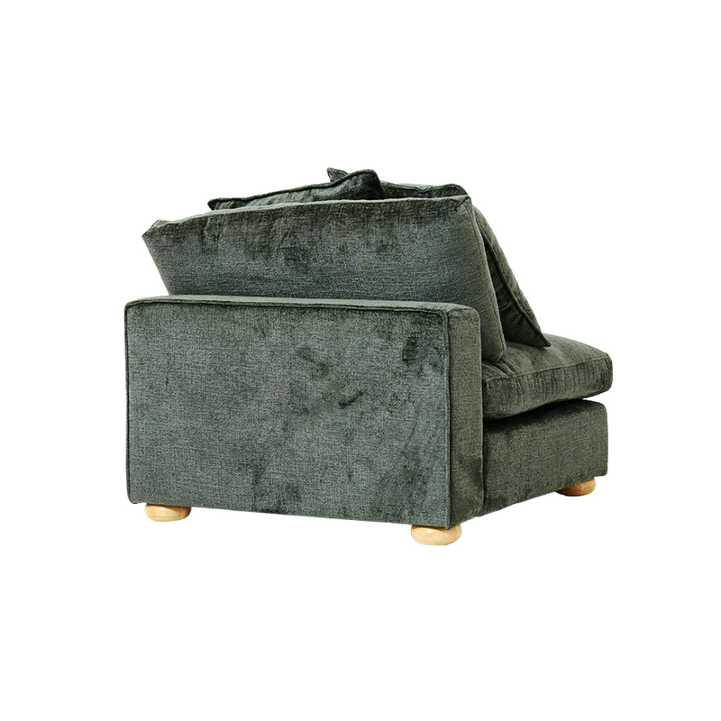 Clyde Armless Modular Lounge Piece Green Fabric