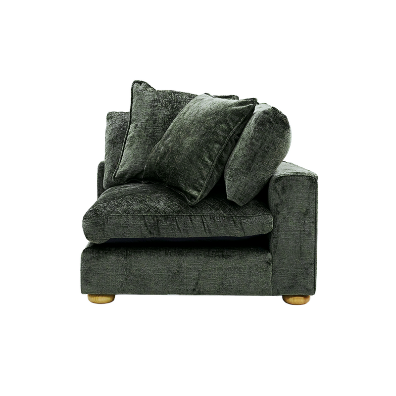 Clyde Right Hand Modular Lounge Piece Green Fabric