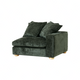 Clyde Left Hand Modular Lounge Piece Green Fabric