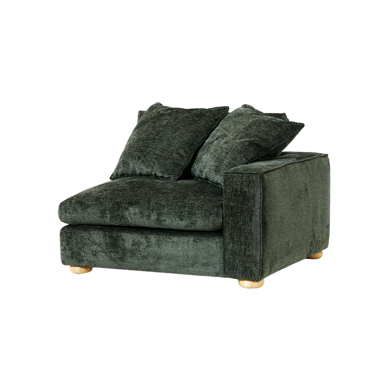 Clyde Right Hand Modular Lounge Piece Green Fabric
