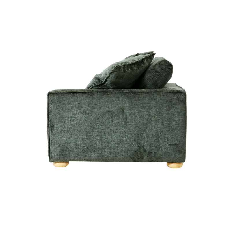 Clyde Right Hand Modular Lounge Piece Green Fabric