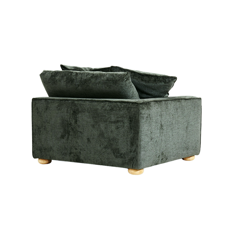 Clyde Right Hand Modular Lounge Piece Green Fabric