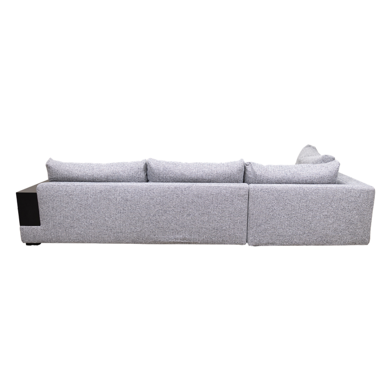 Hugo Left Hand Chaise Lounge Grey Charcoal Fabric