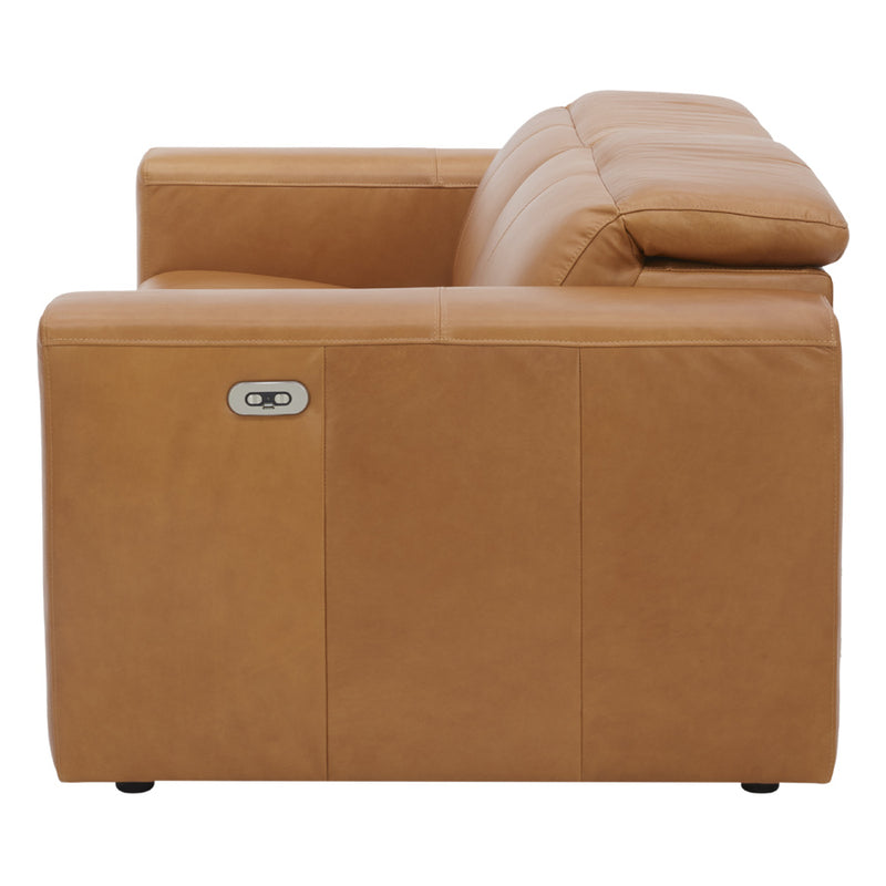 Londyn 2 Seater Recliner Lounge Caramel Brown Leather