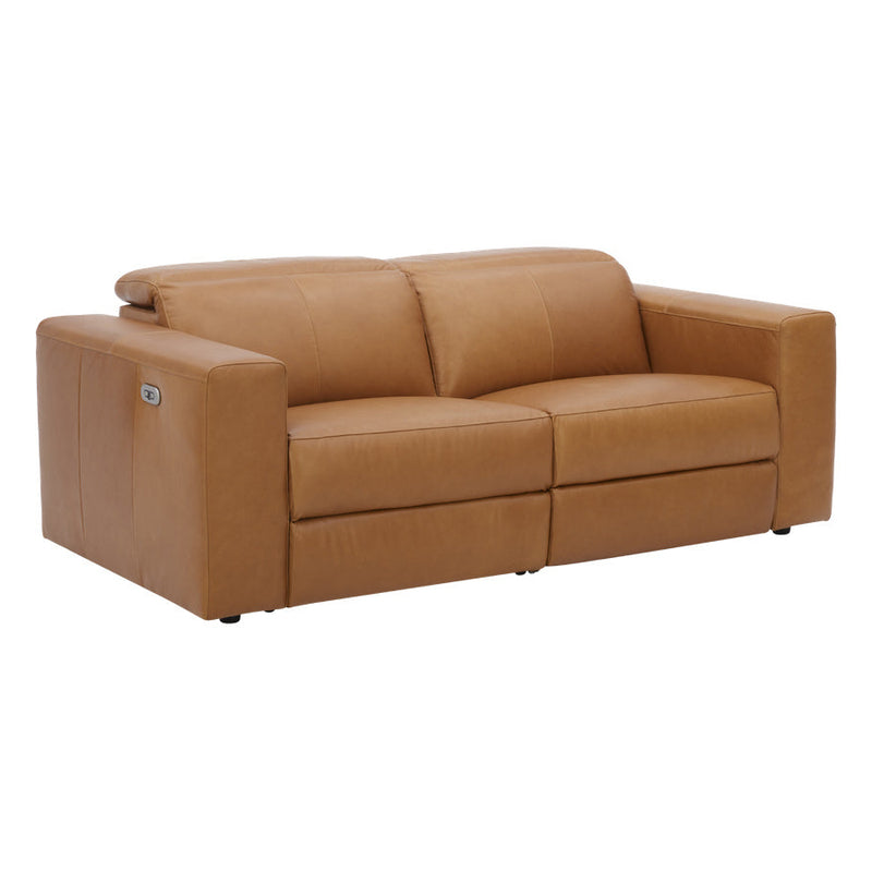 Londyn 2 Seater Recliner Lounge Caramel Brown Leather