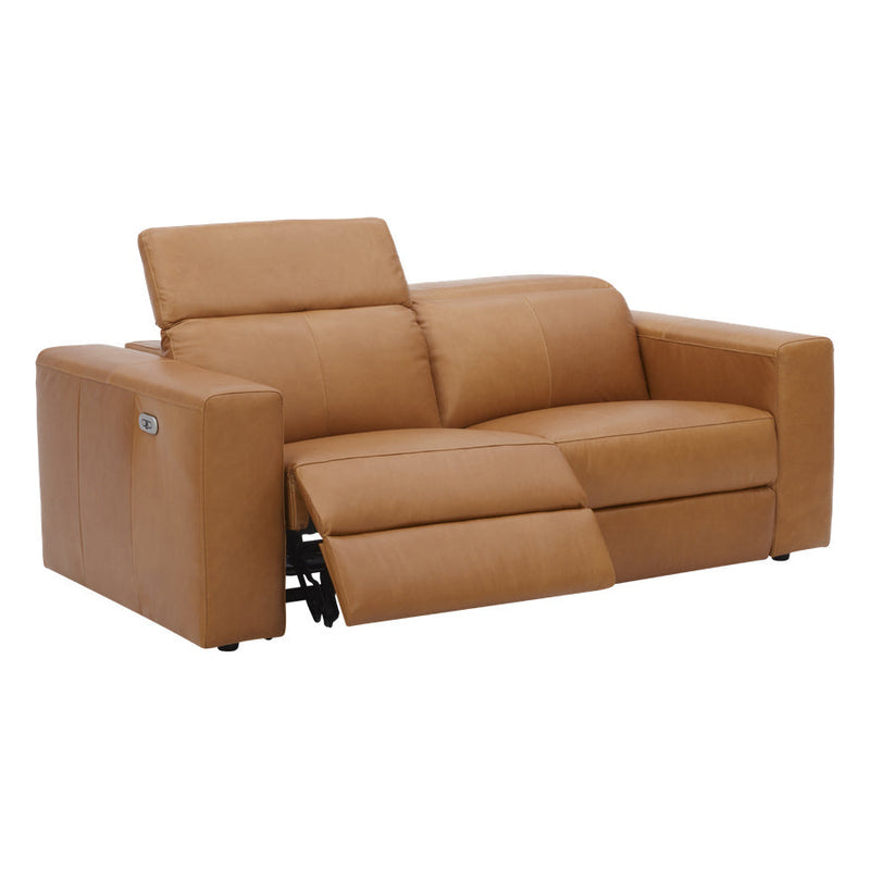 Londyn 2 Seater Recliner Lounge Caramel Brown Leather