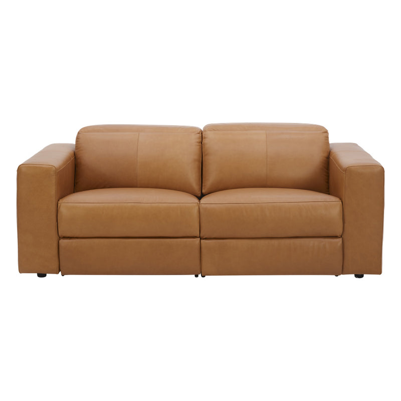 Londyn 2 Seater Recliner Lounge Caramel Brown Leather