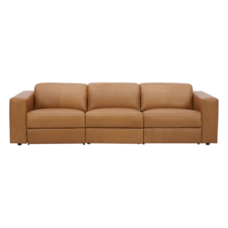 Londyn 3 Seater Recliner Caramel Brown Leather