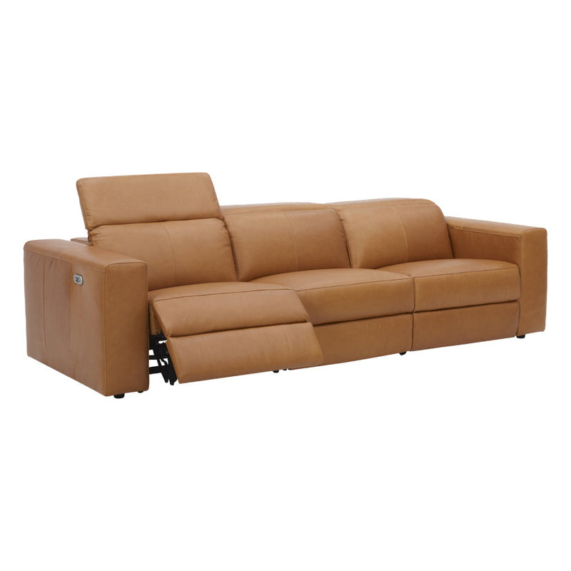 Londyn 3 Seater Recliner Caramel Brown Leather