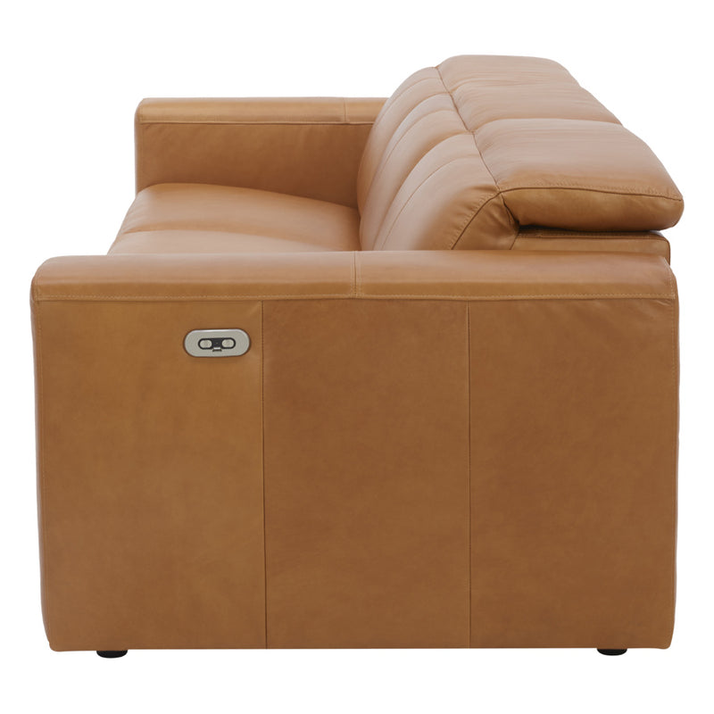 Londyn 3 Seater Recliner Caramel Brown Leather