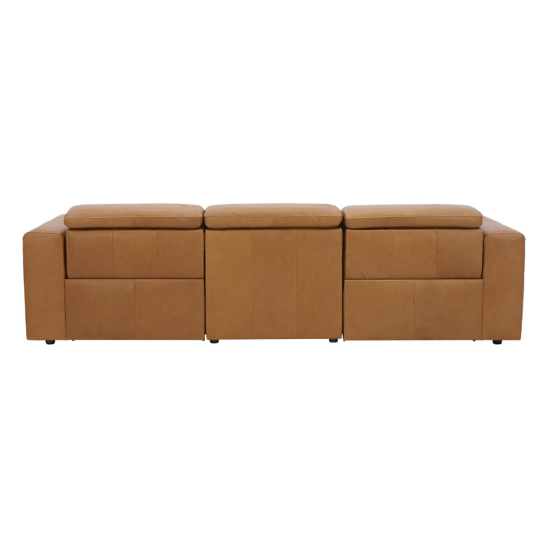 Londyn 3 Seater Recliner Caramel Brown Leather