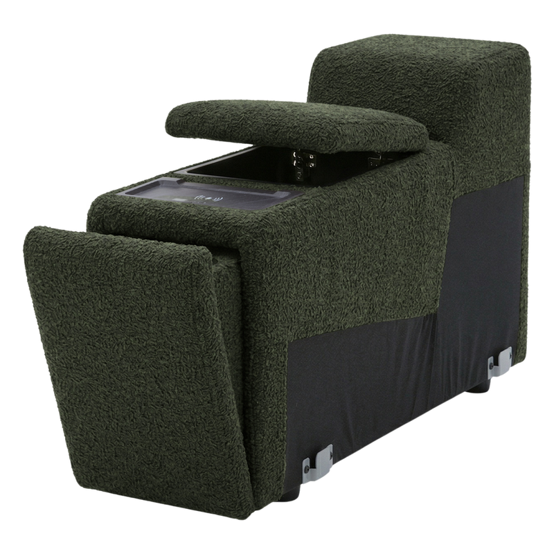 Milos Console Lounge Piece Green Fabric with Storage