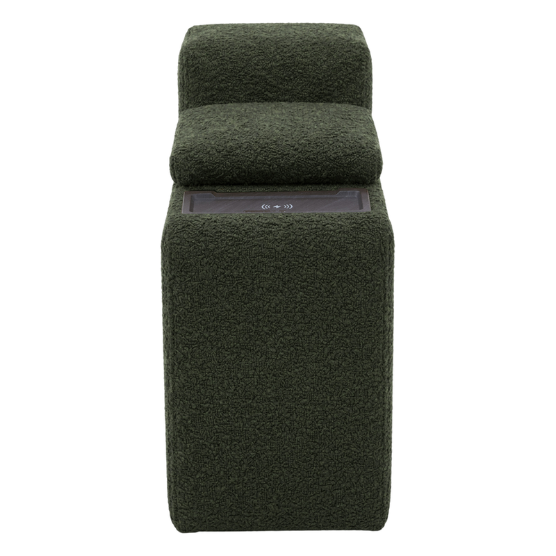 Milos Console Lounge Piece Green Fabric with Storage