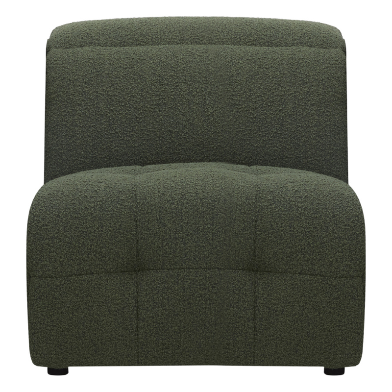 Milos Left-Hand Arm Modular Lounge Piece Green Fabric Recliner