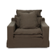 Nuvola 1 Seater Fabric Lounge Chocolate